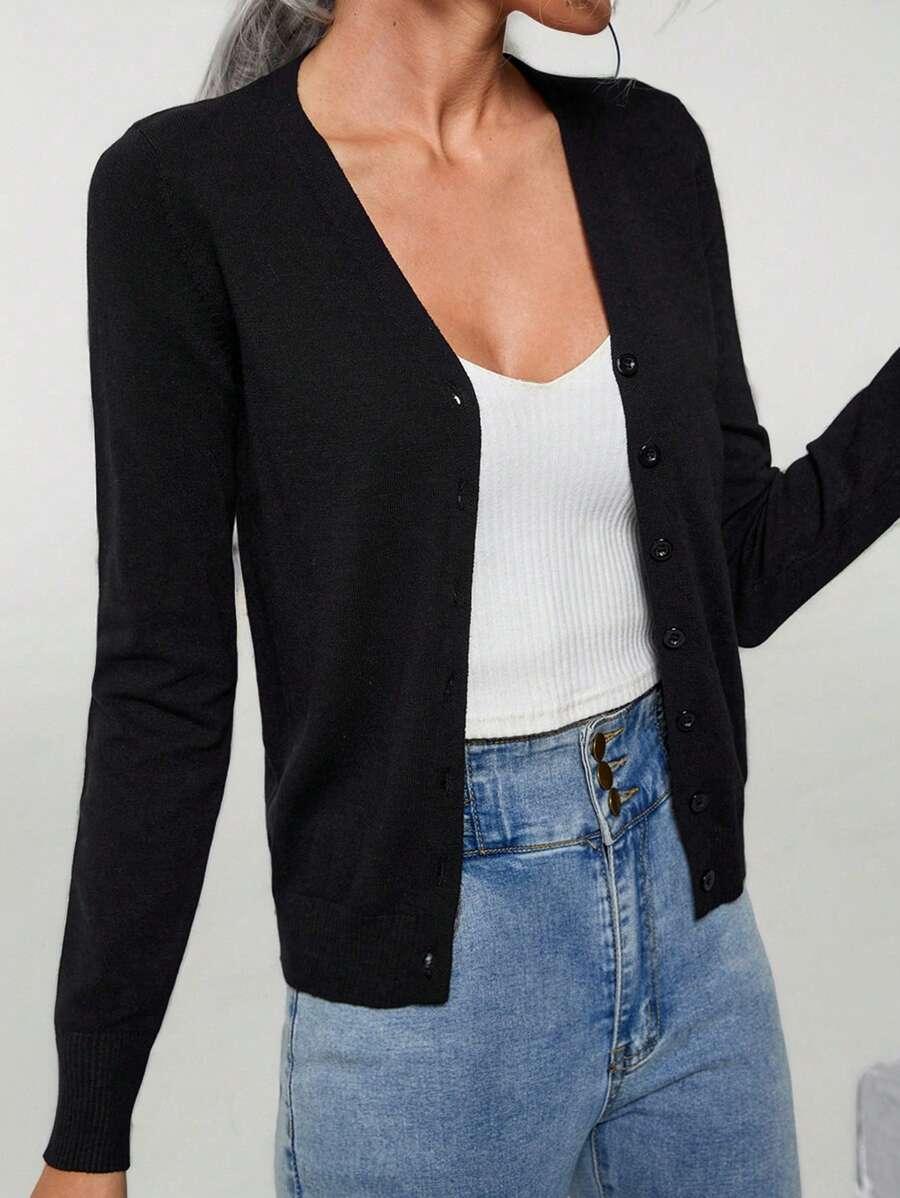 CZARNY ROZPINANY SWETER 