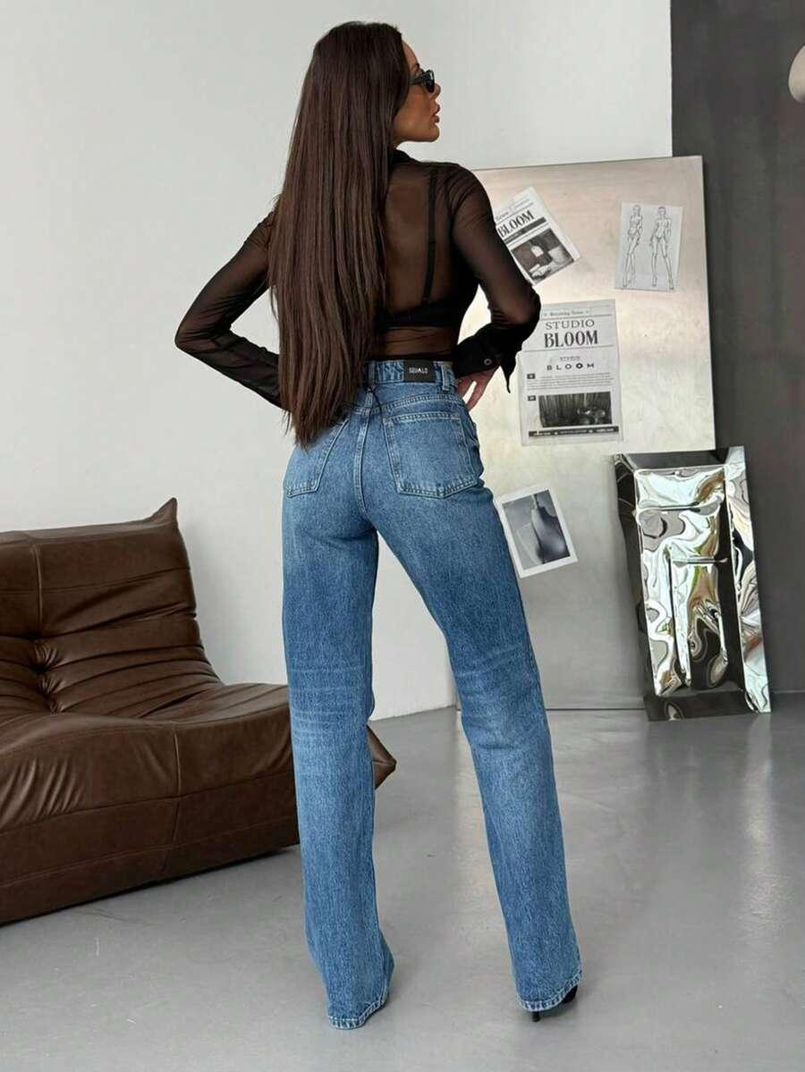 SPODNIE JEANS WYSOKI STAN