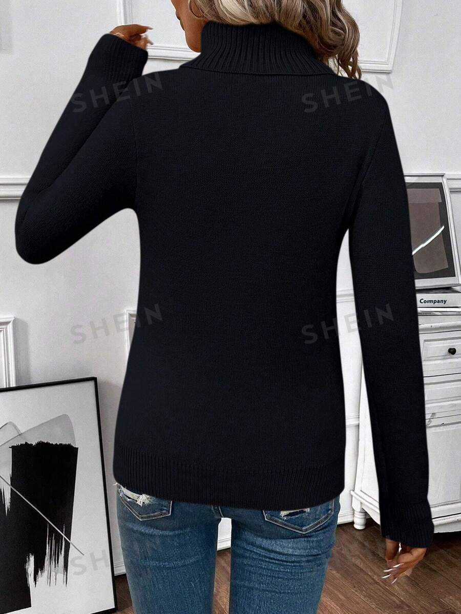 czarny SWETER Z GOLFEM