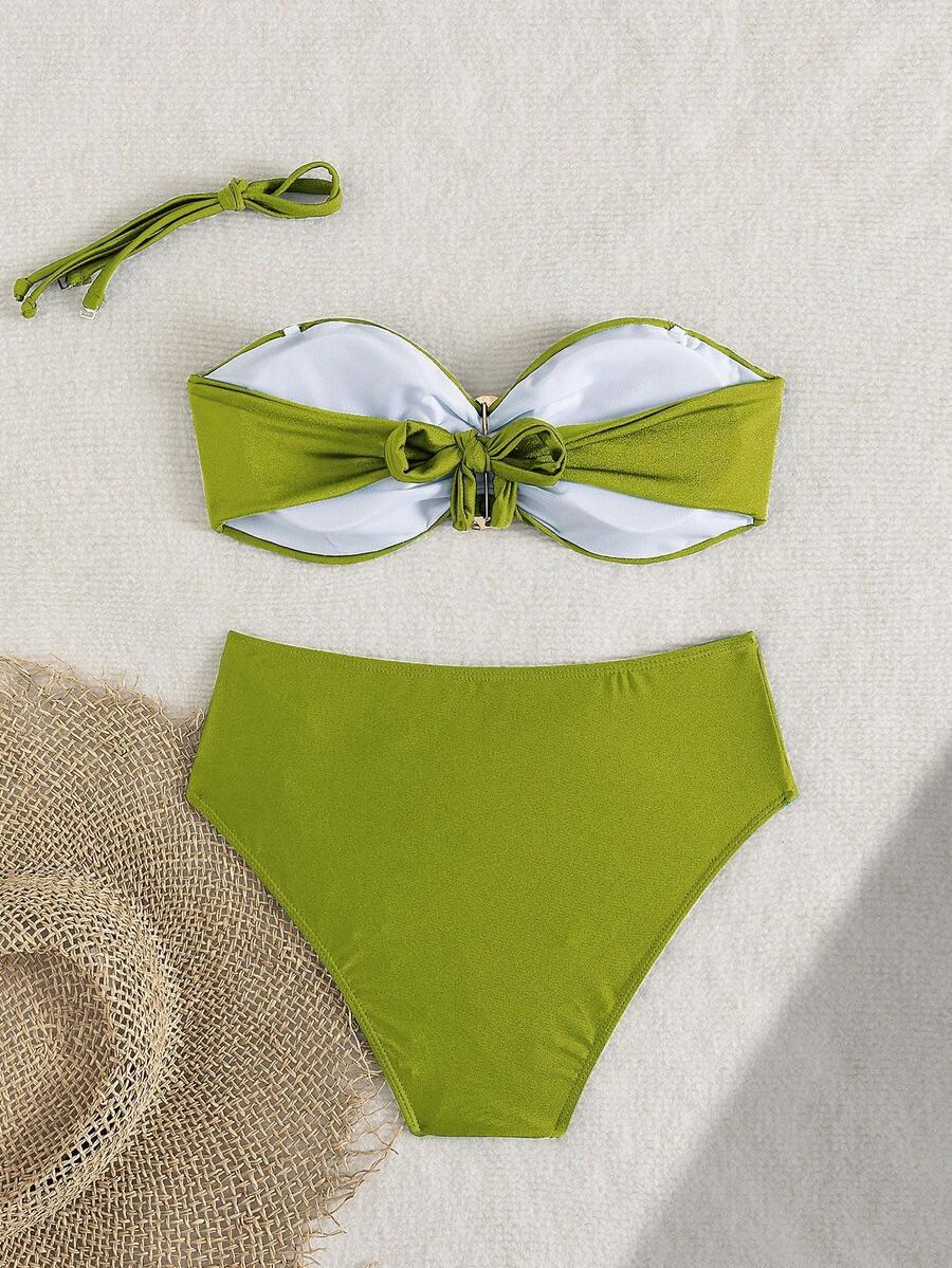 zielony komplet bikini zdobienie