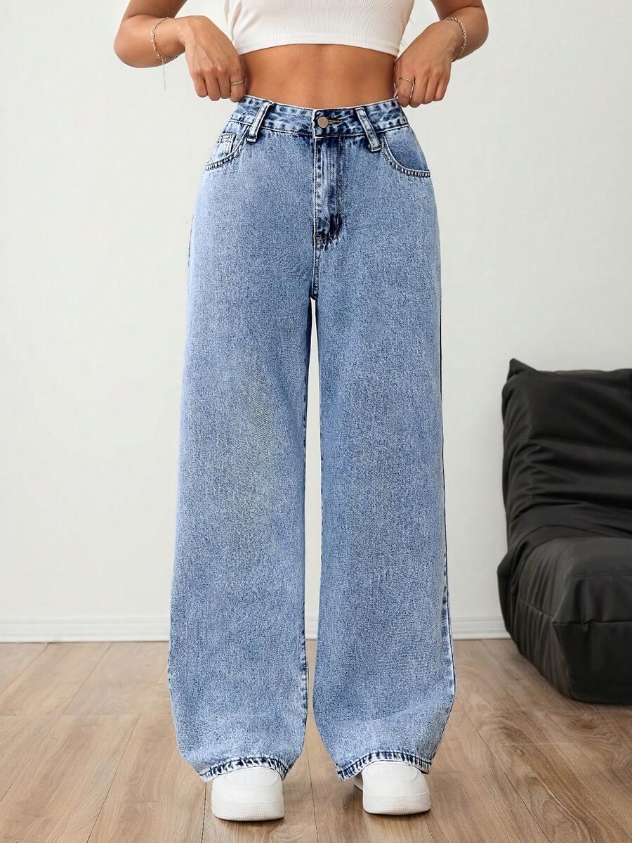PROSTE SPODNIE JEANS WYSOKI STAN 