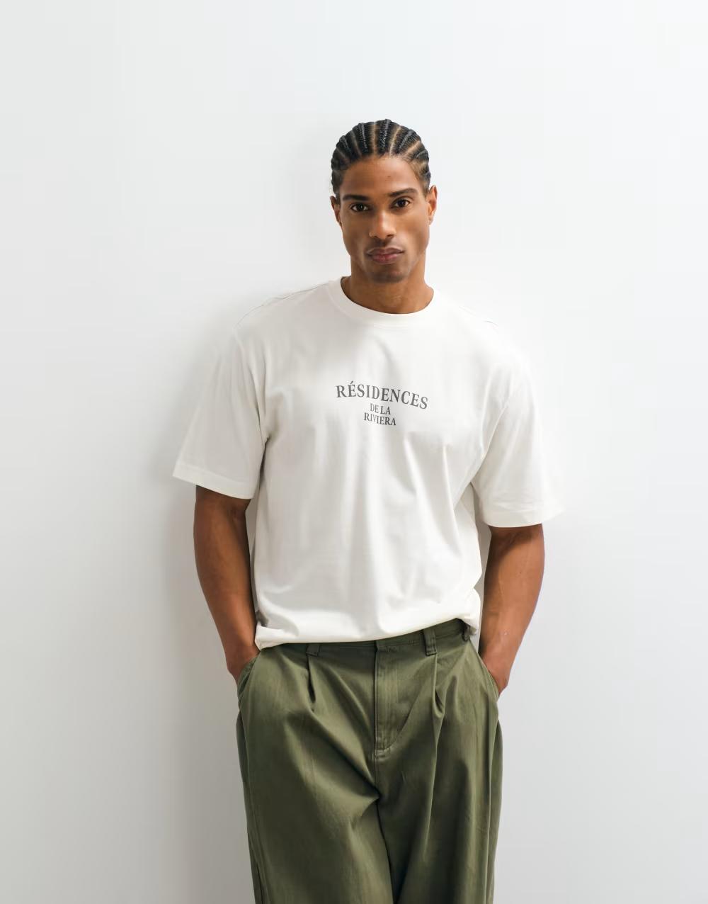 biały t-shirt print