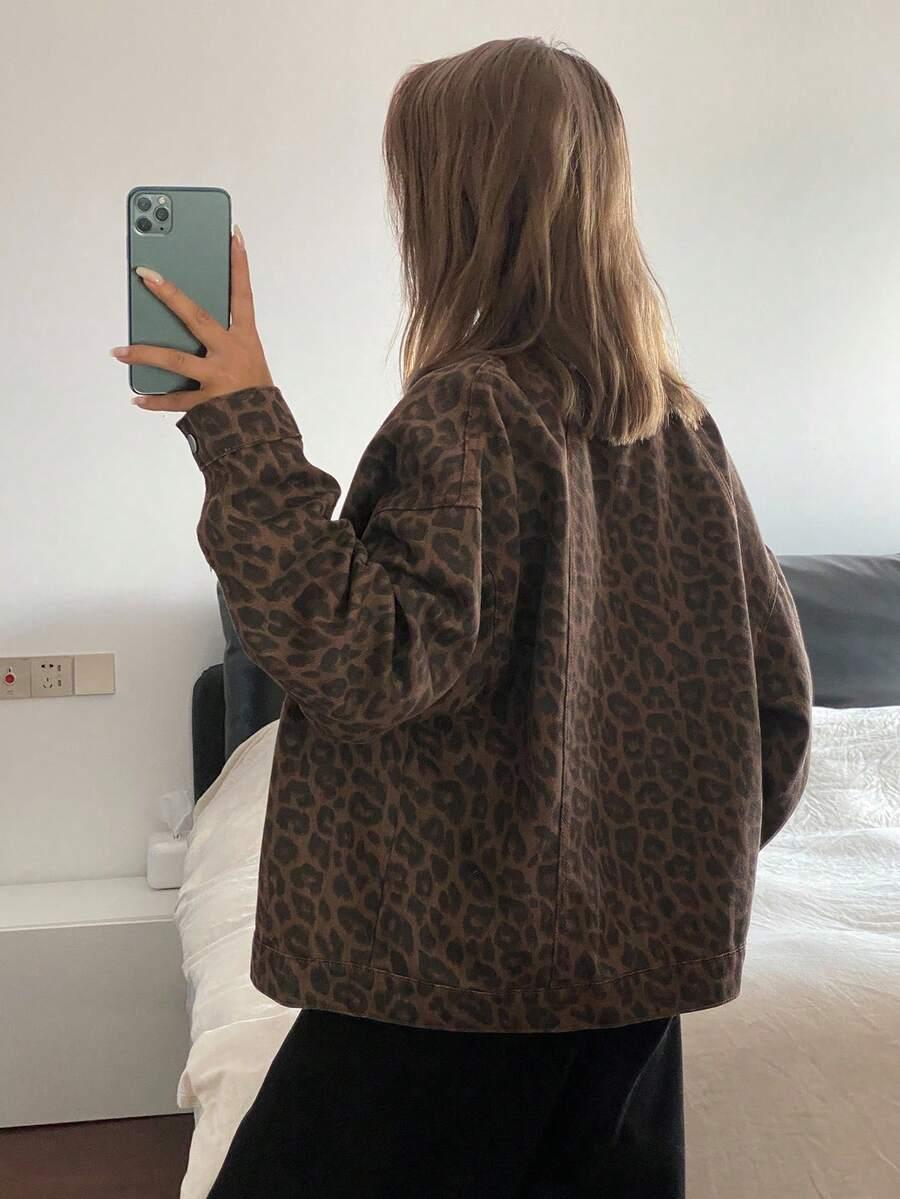 JEANSOWA KURTKA ANIMAL PRINT