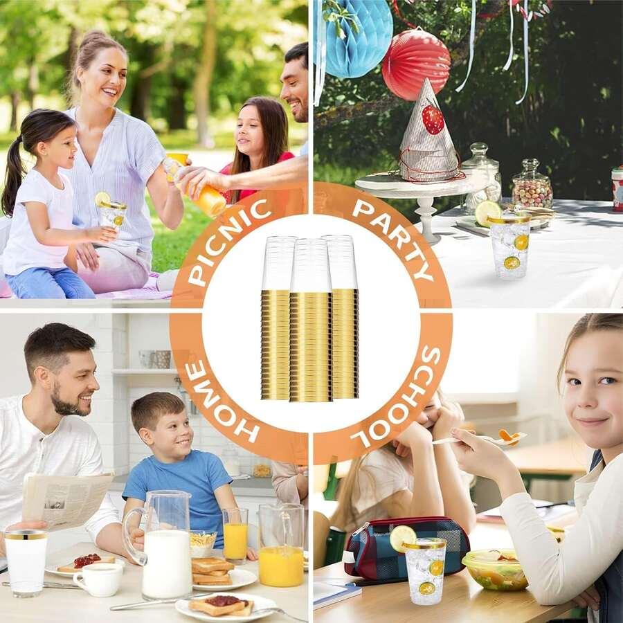 bezbarwne plastikowe kubki 10-pack