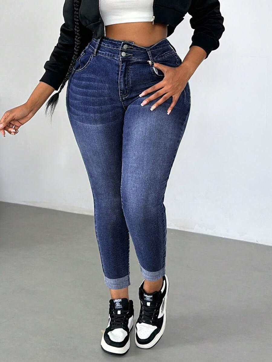 SPODNIE RURKI JEANS WYSOKI STAN 