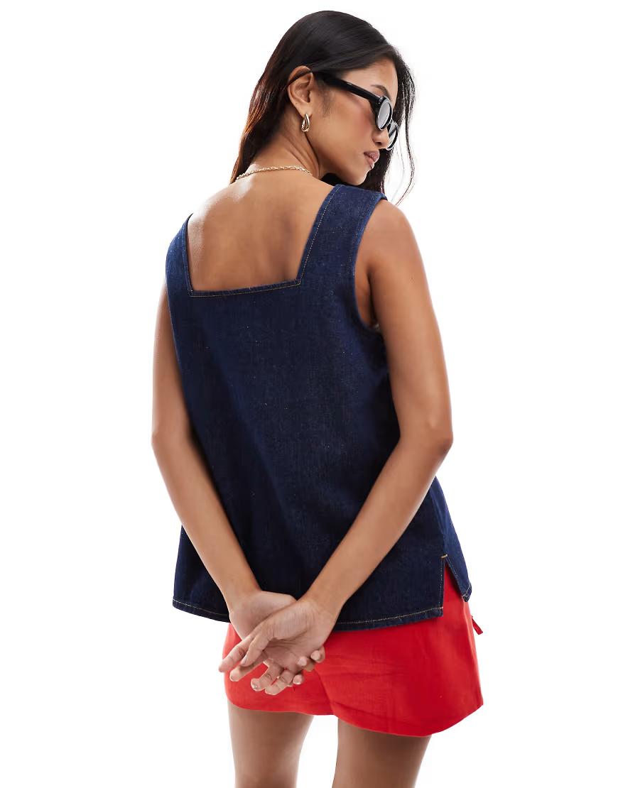 granatowy top jeans 