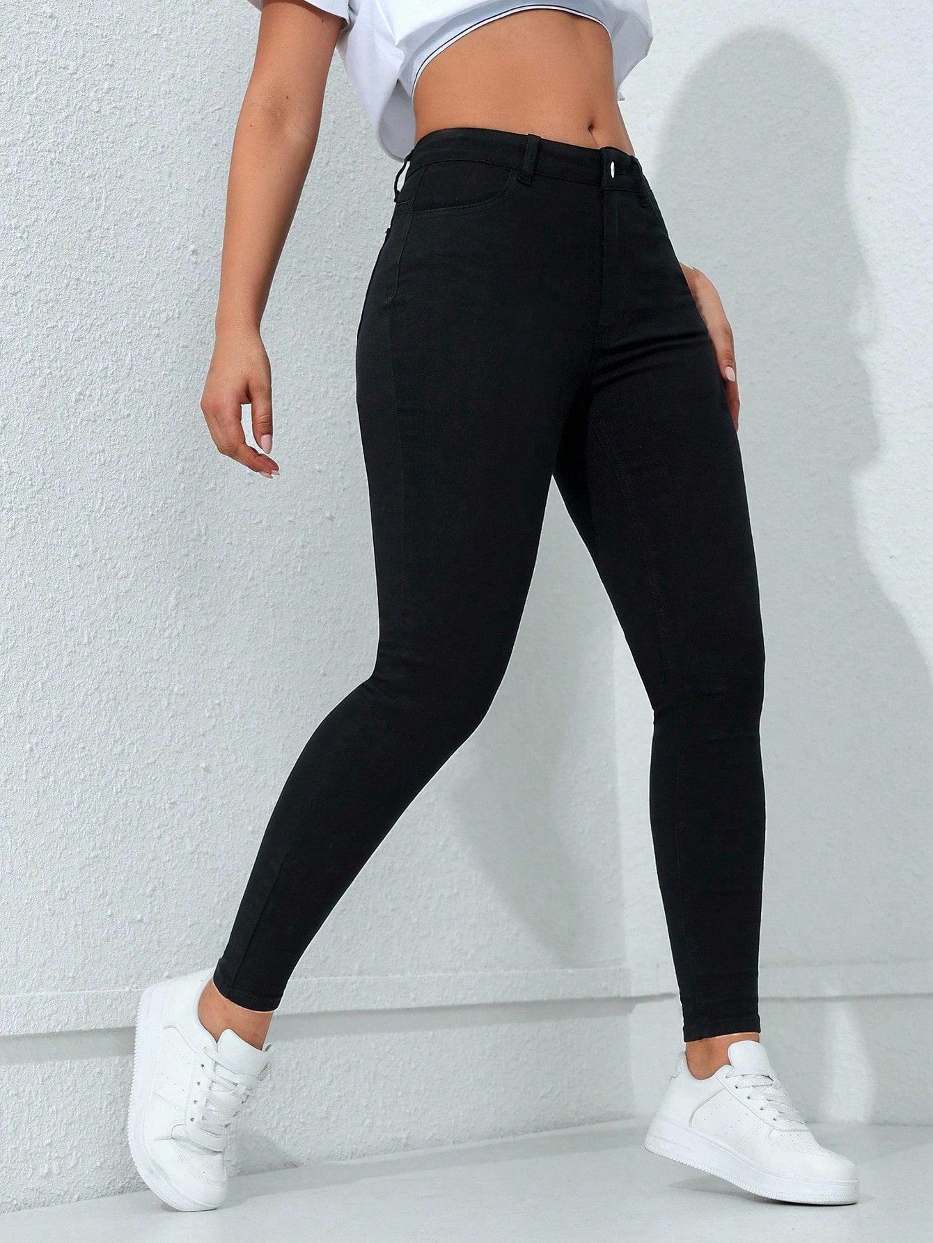 CZARNE SPODNIE JEANS 