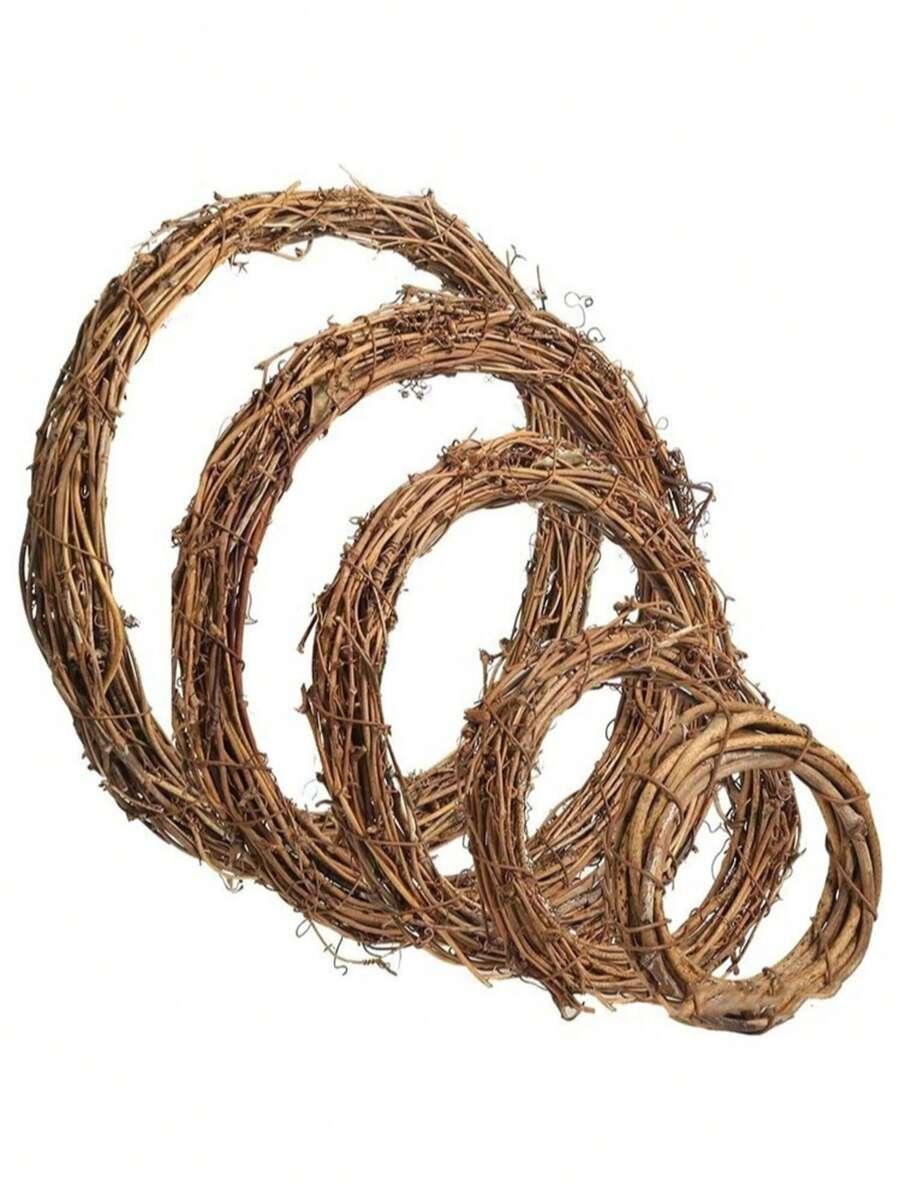 BRĄZOWY  Wianek rattanowy
