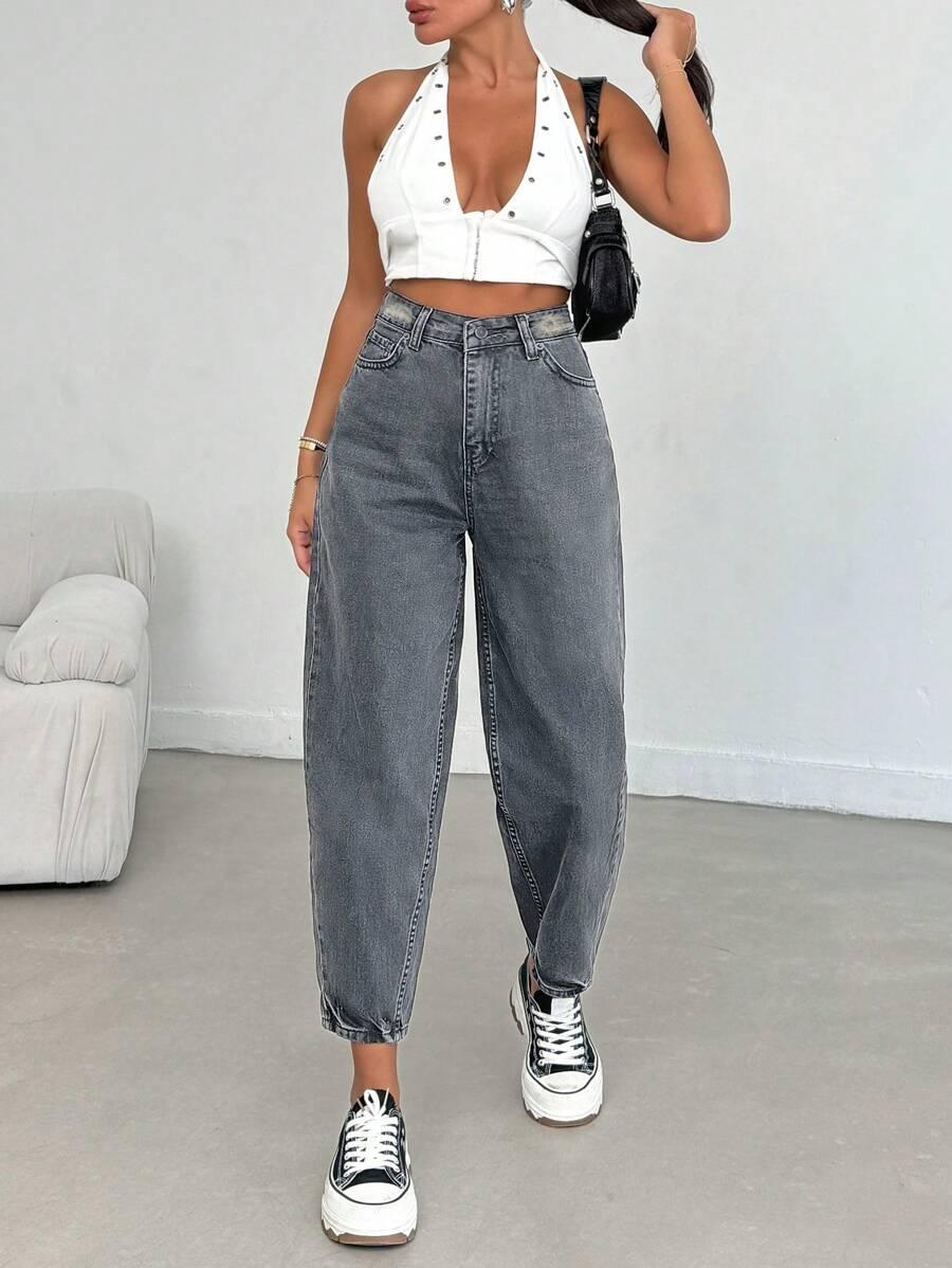 SPODNIE JEANS WYSOKI STAN