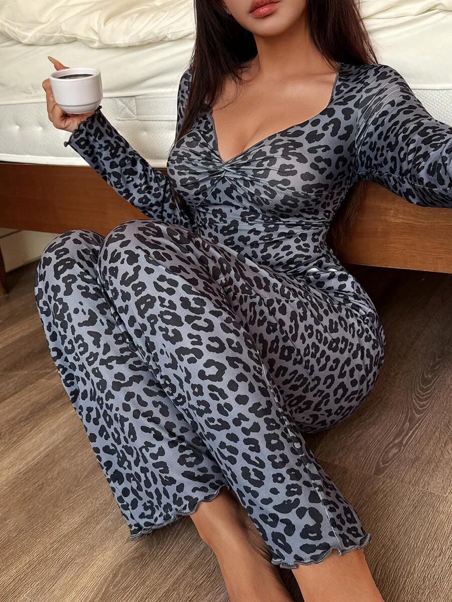 bluzka od piżamy animal print