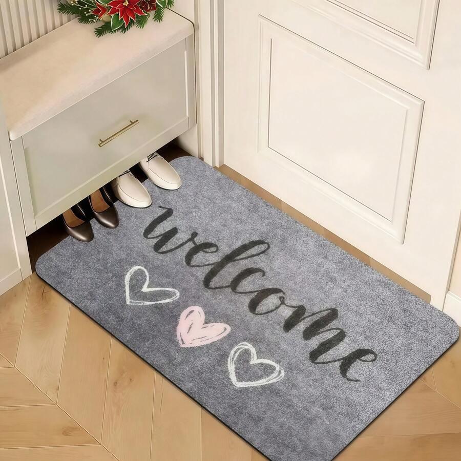 szara wycieraczka napis welcome