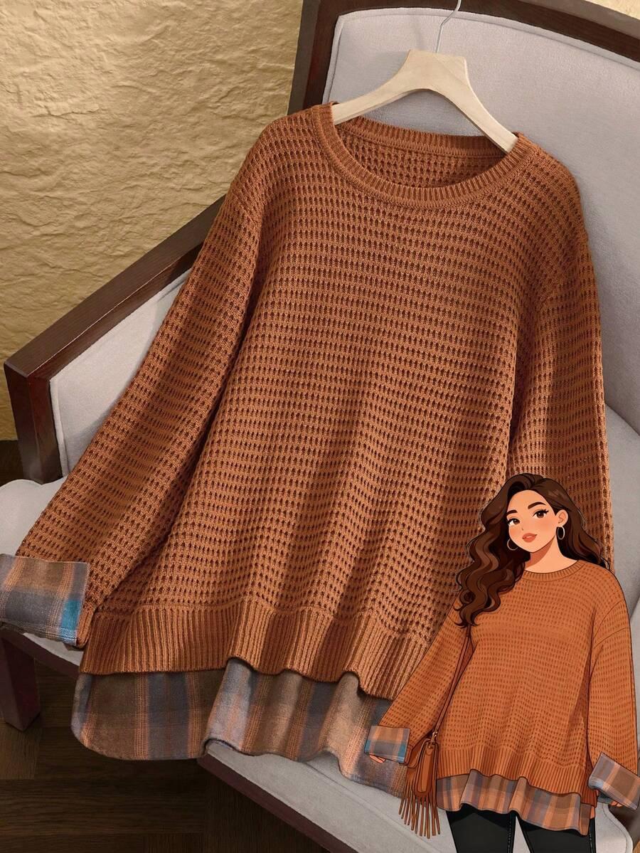 brązowy dzianinowy sweter