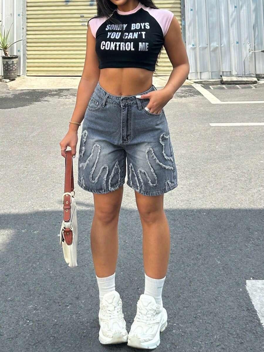 krótkie spodenki jeans ripped