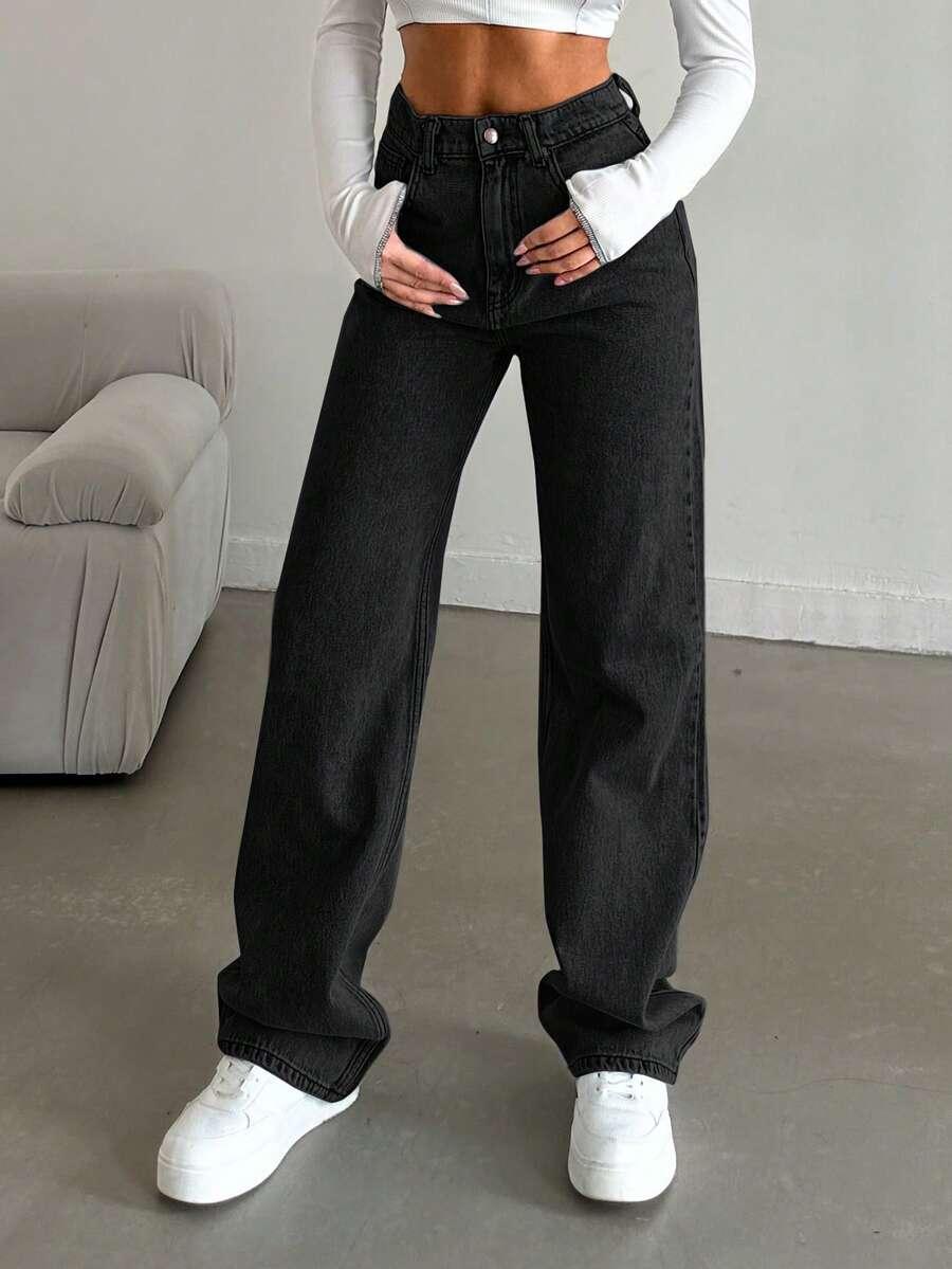 czarne spodnie jeans 