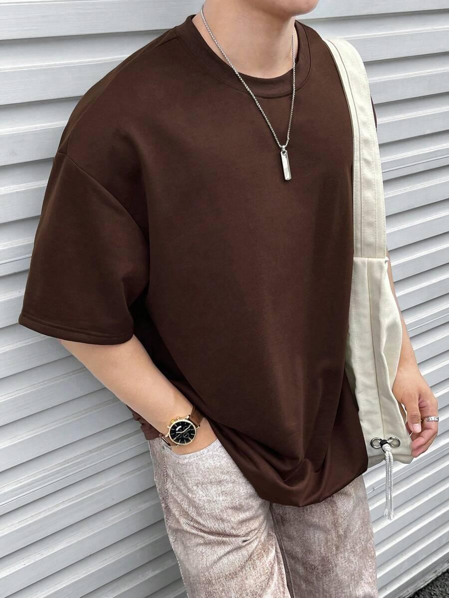 brązowy t-shirt oversize