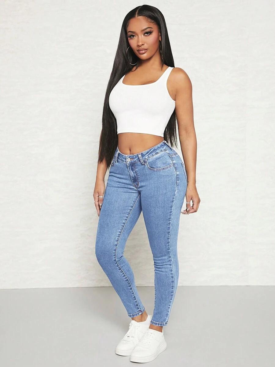 NIEBIESKIE SPODNIE JEANS RURKI