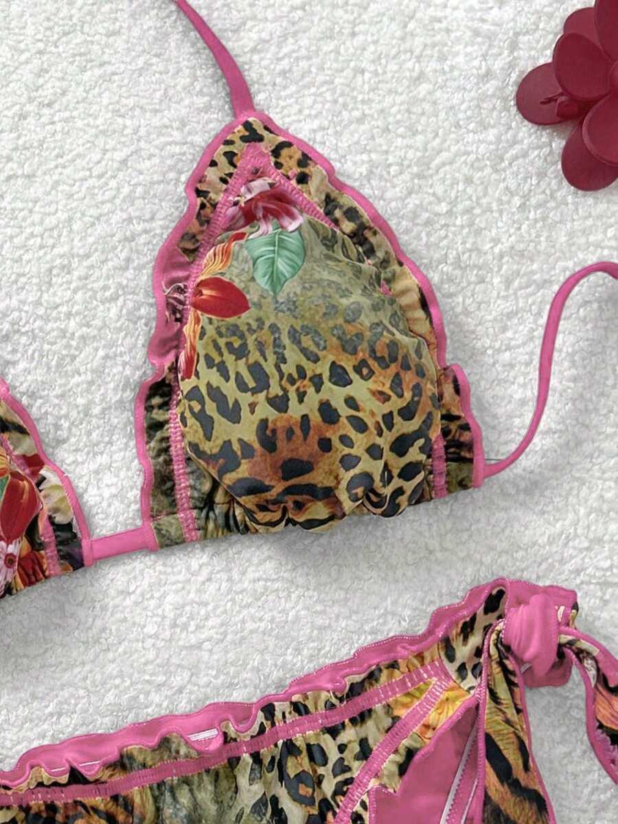 dwuczęściowy strój kąpielowy animal print 