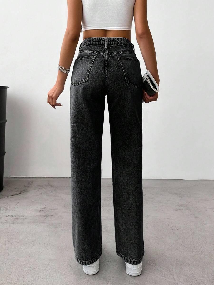 CZARNE SPODNIE JEANS