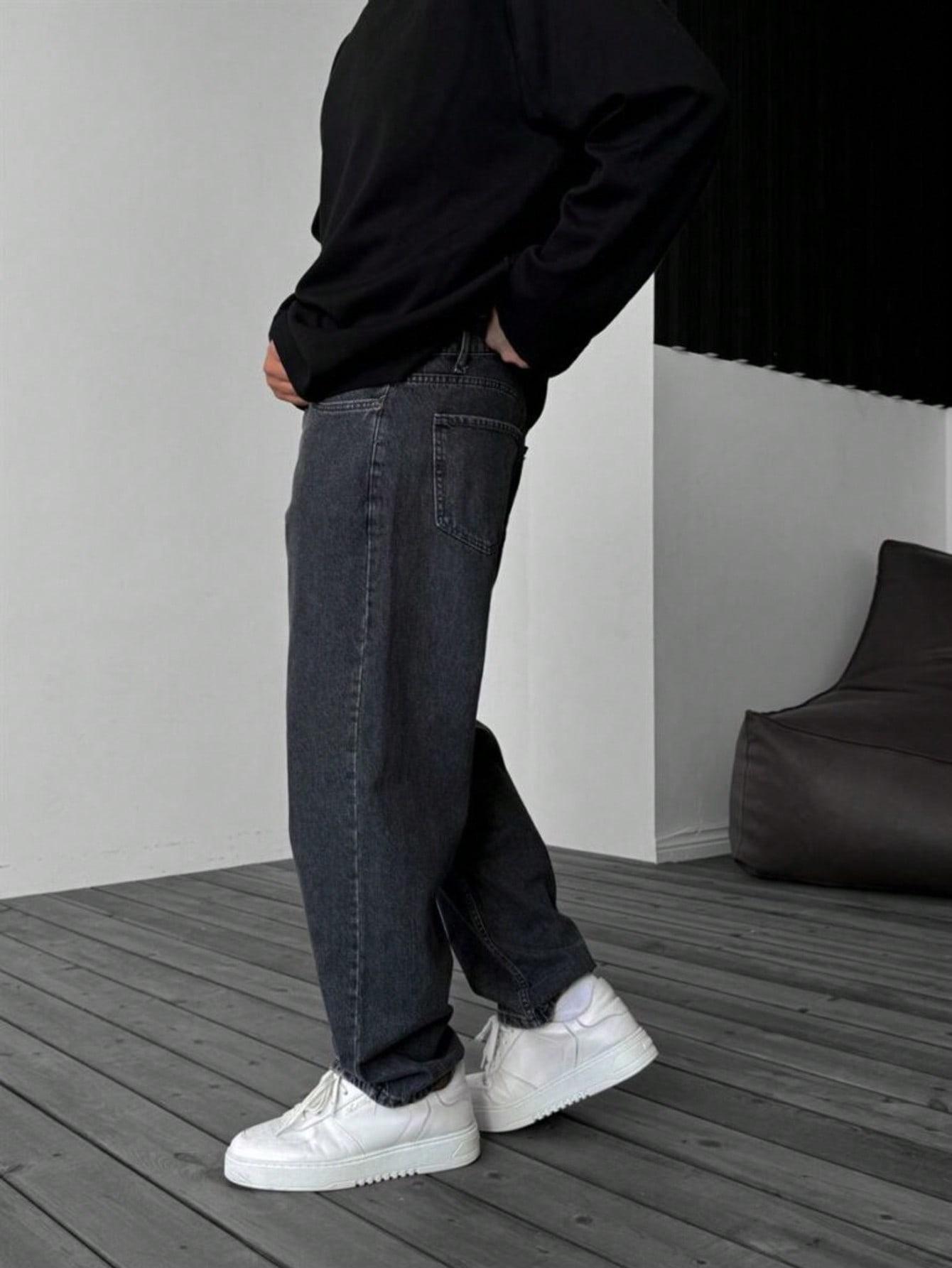 CZARNE SPODNIE JEANS