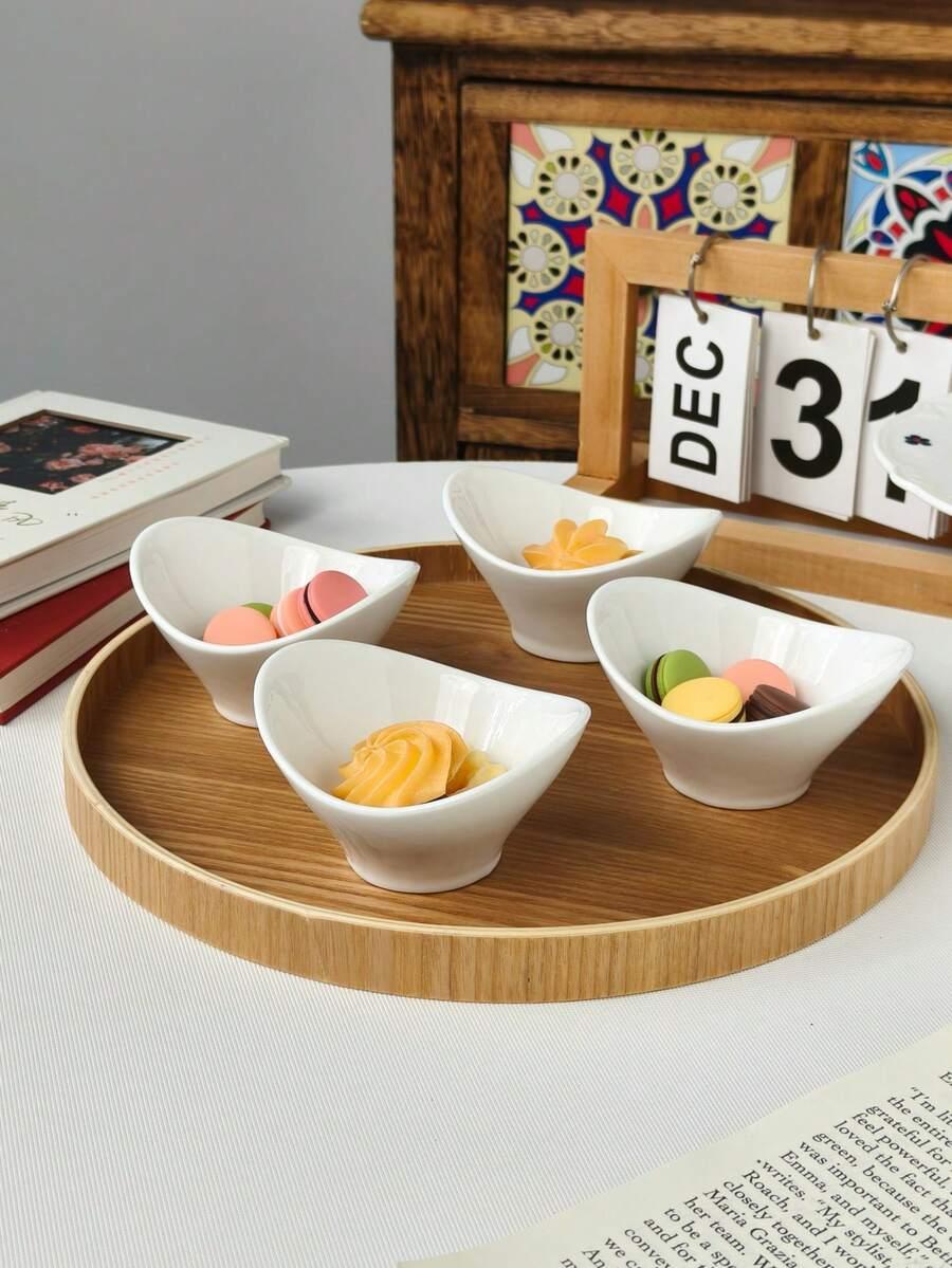 białe ceramiczne talerzyki 4 pack 