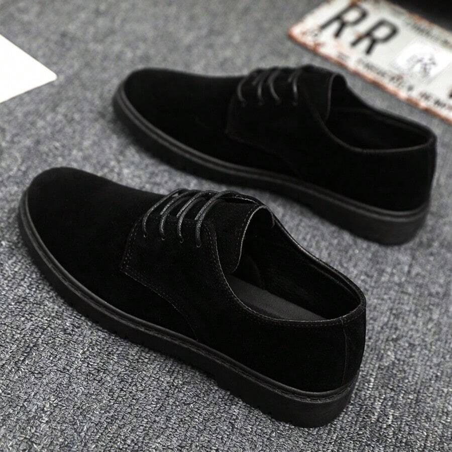 CZARNE BUTY TYPU OXFORD IMITACJA ZAMSZU