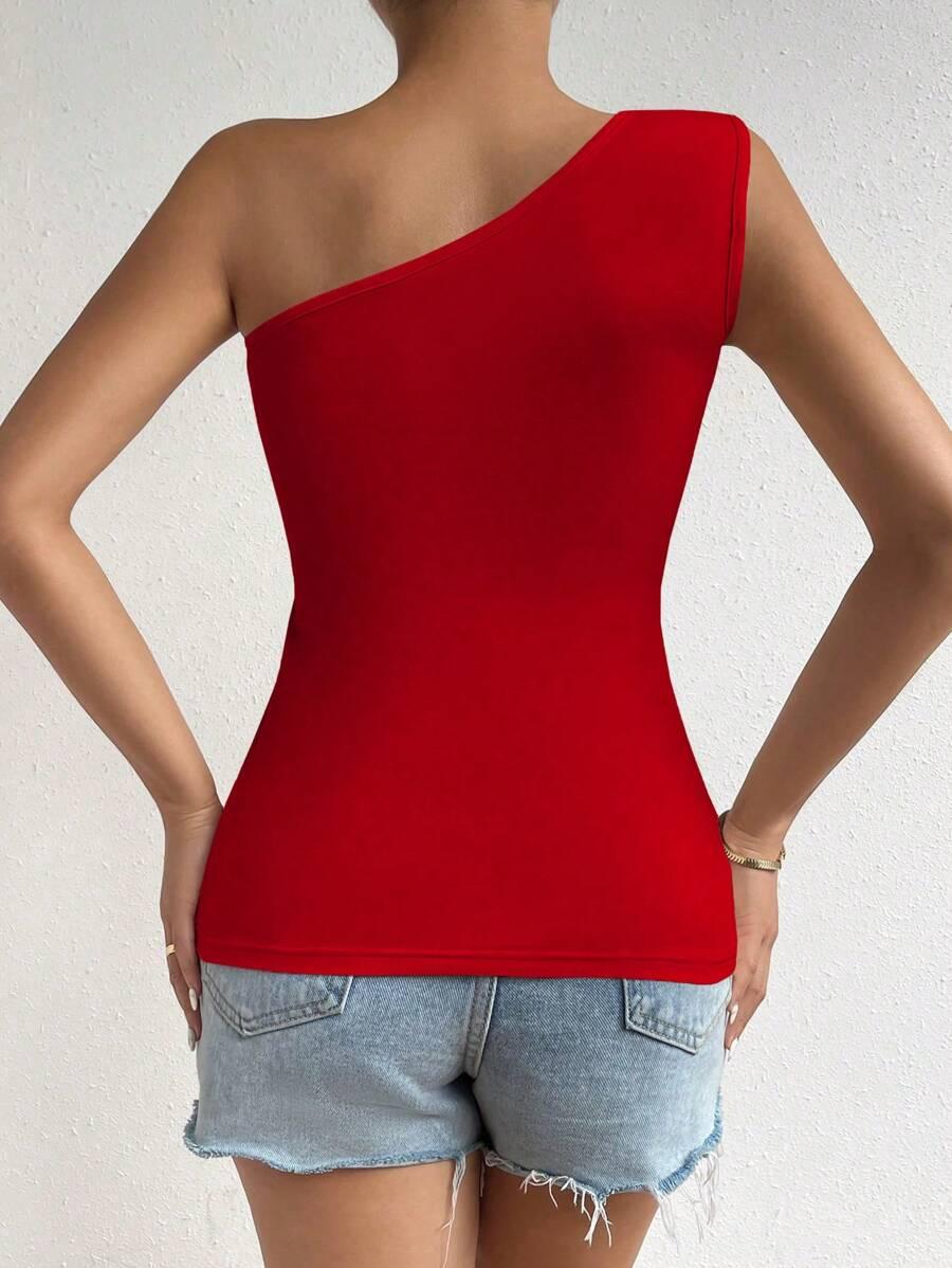 czerwony top casual