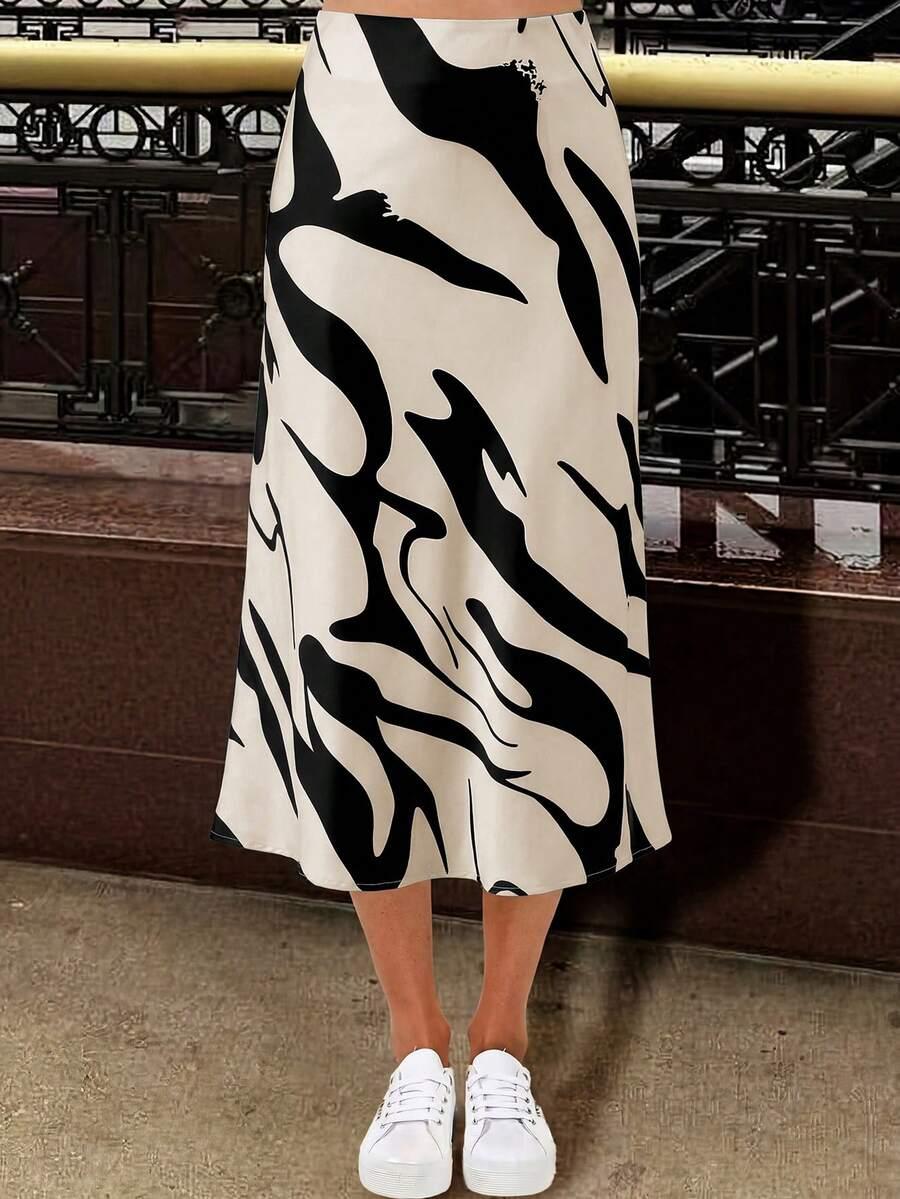 midi spódnica animal print