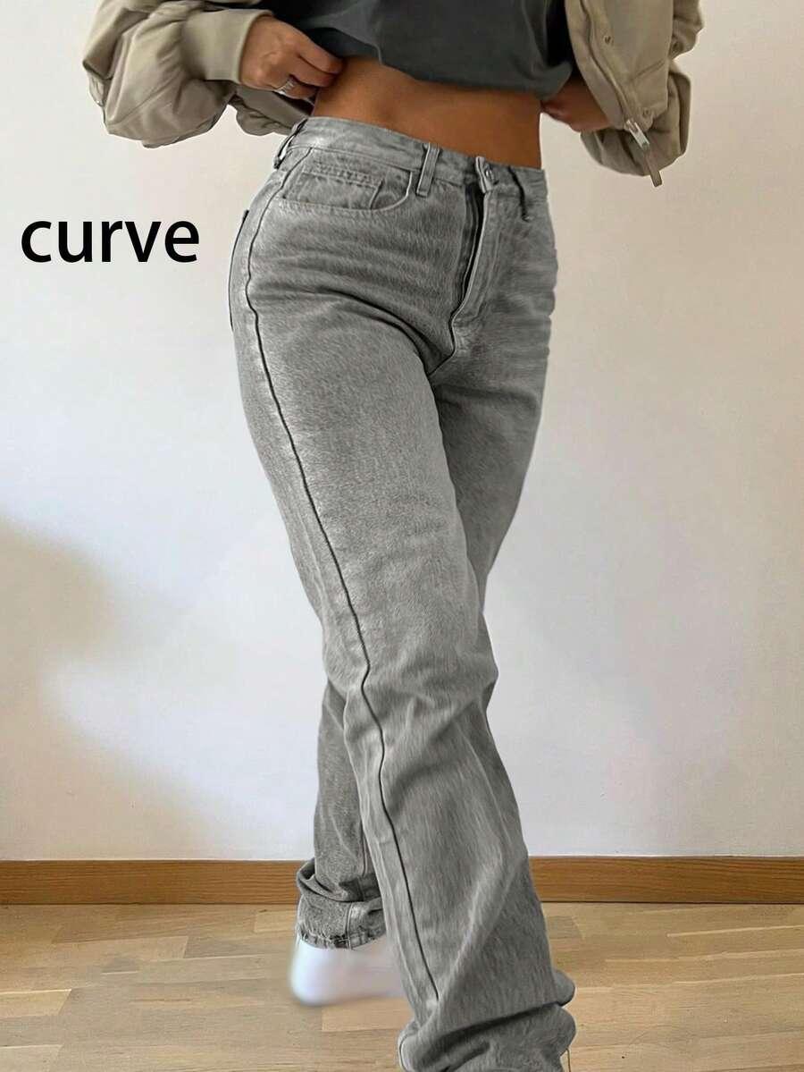 SZARE SPODNIE JEANS 