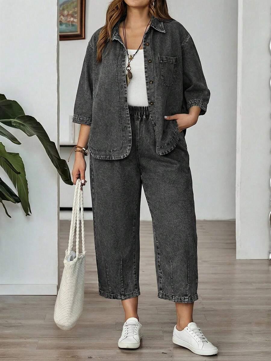 CZARNA KOSZULA JEANS 