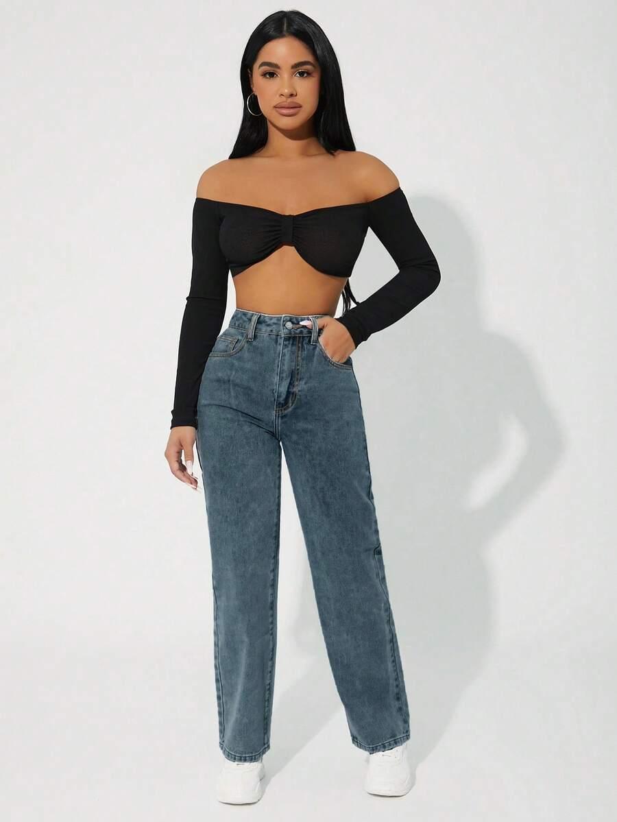 NIEBIESKIE SPODNIE JEANS 