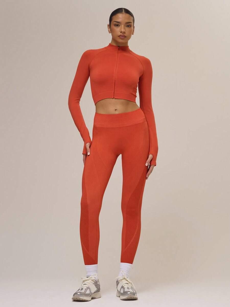 krótka pomarańczowa bluza sportowa zip