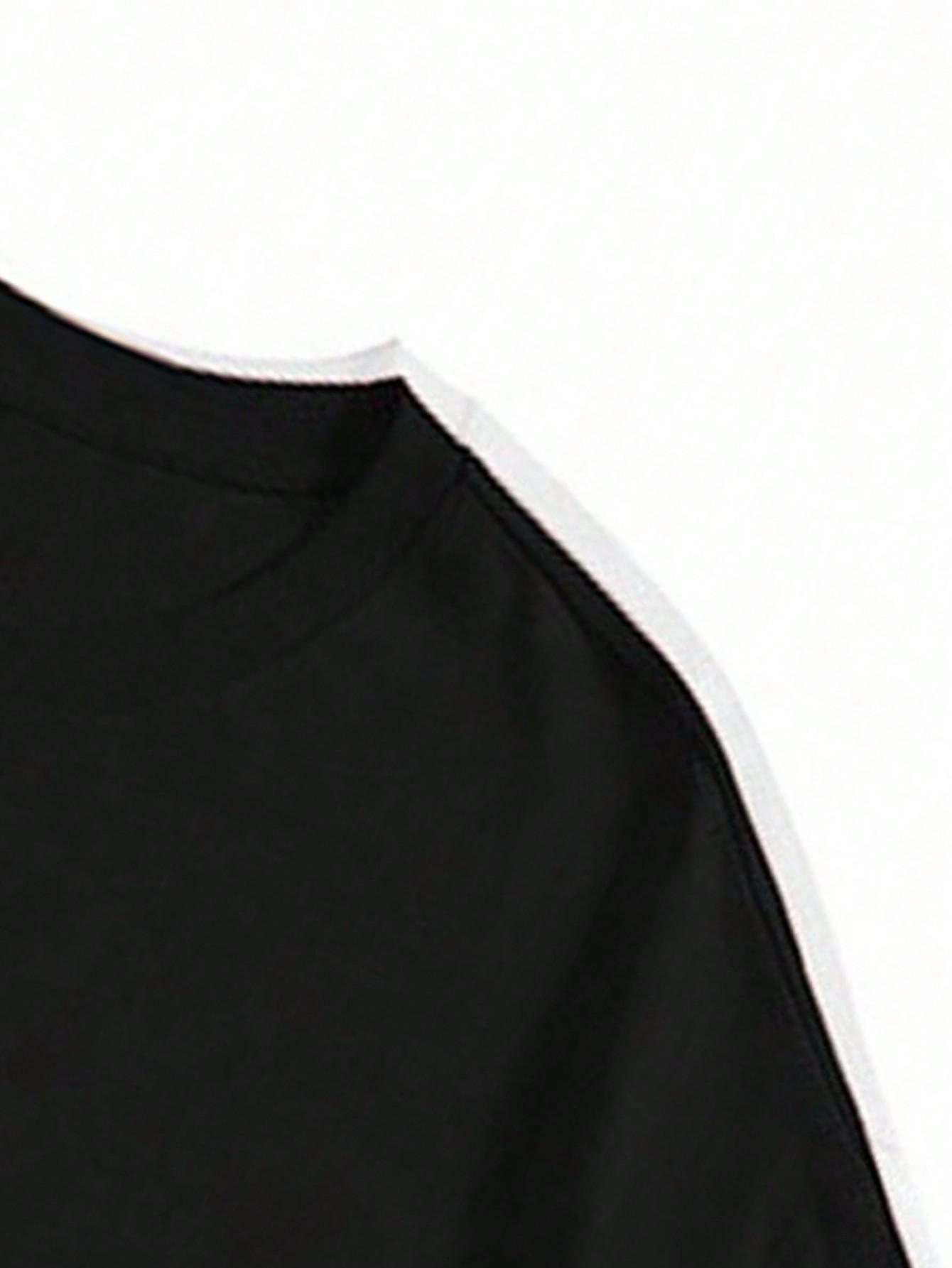 czarny t-shirt nadruk