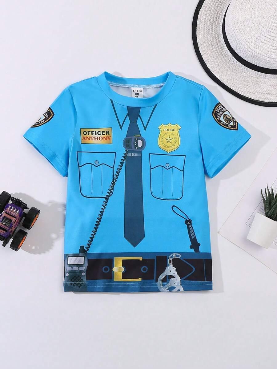 t-shirt okrągły dekolt print