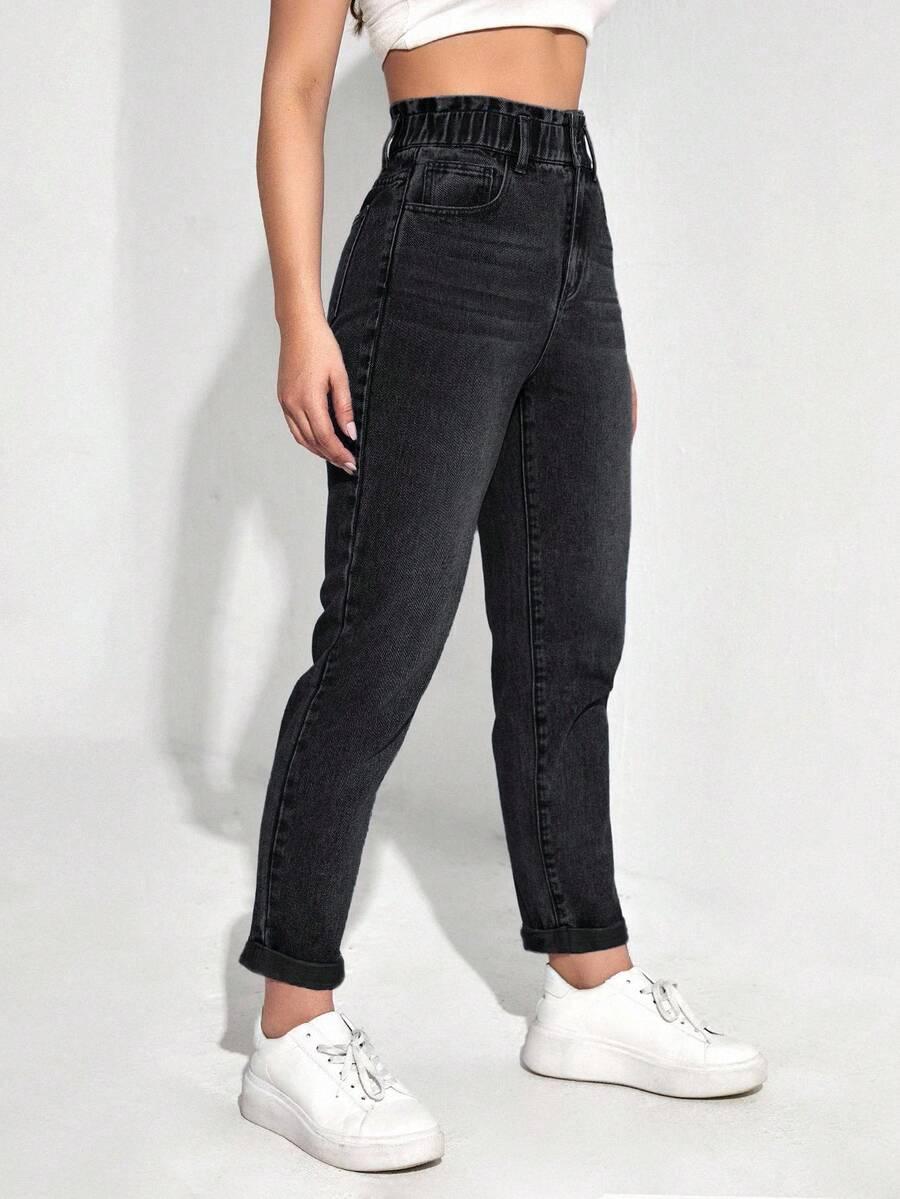 CZARNE SPODNIE JEANS