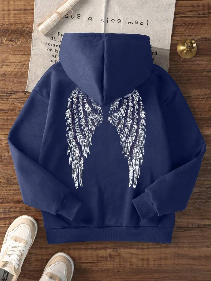 GRANATOWA BLUZA KAPTUR