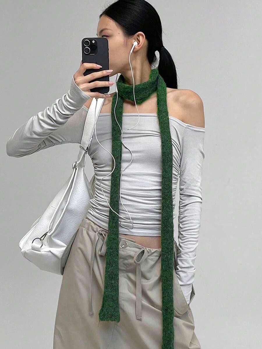 zielony szalik casual