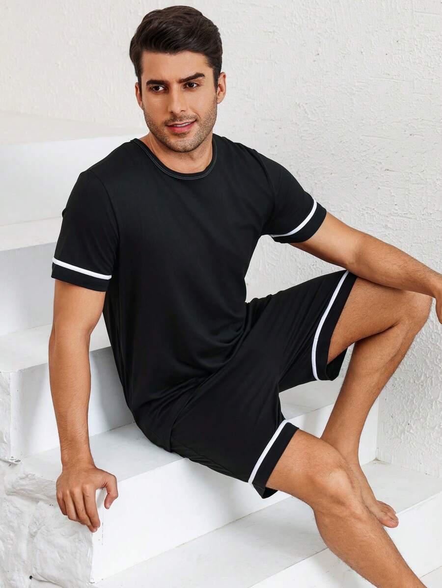 DWUCZĘŚCIOWY KOMPLET KONTRAST SPODENKI T-SHIRT