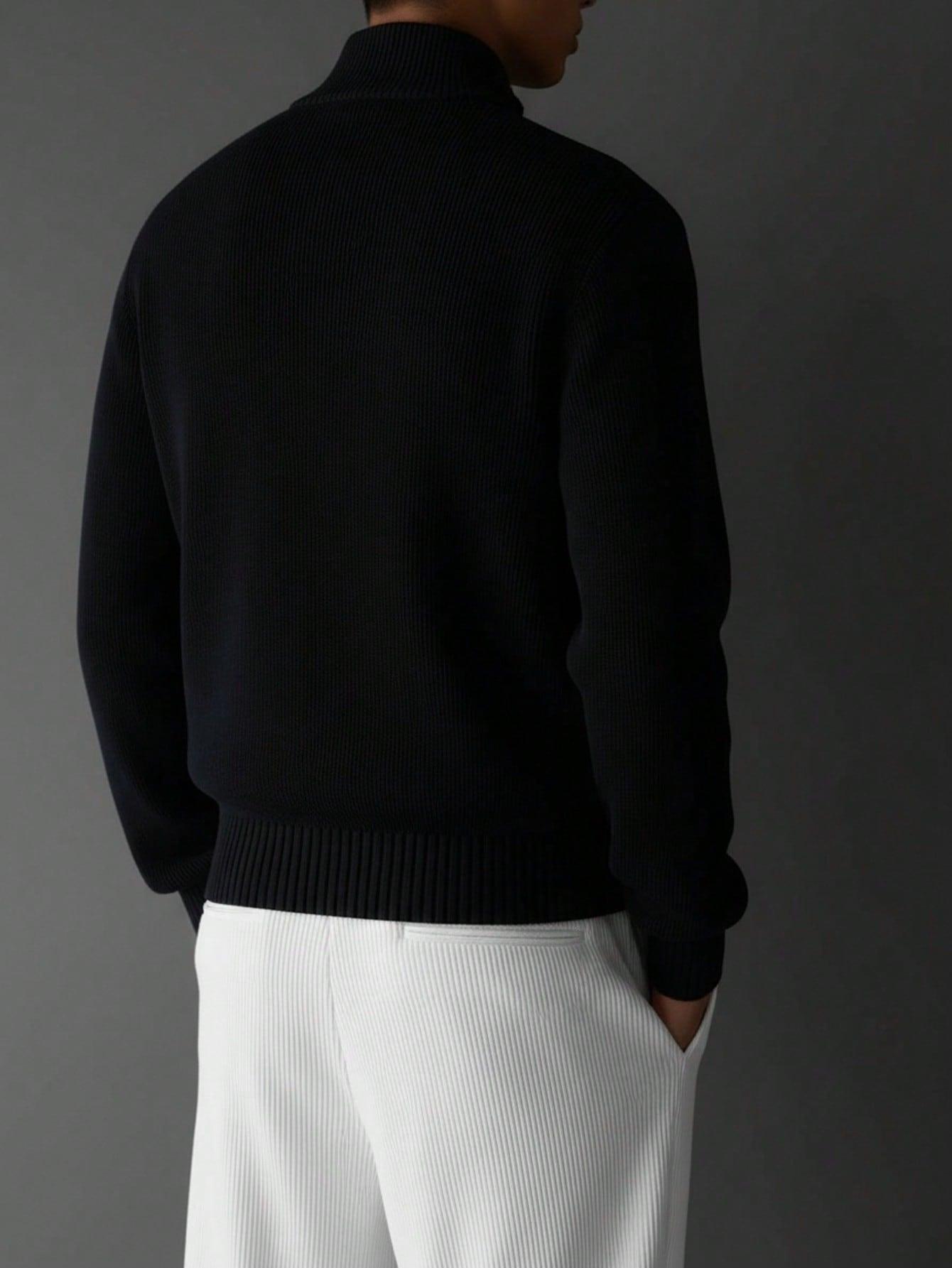 czarny sweter zamek