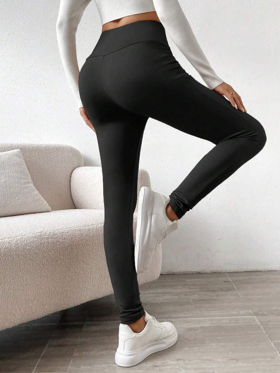 CZARNE OCIEPLANE LEGGINSY