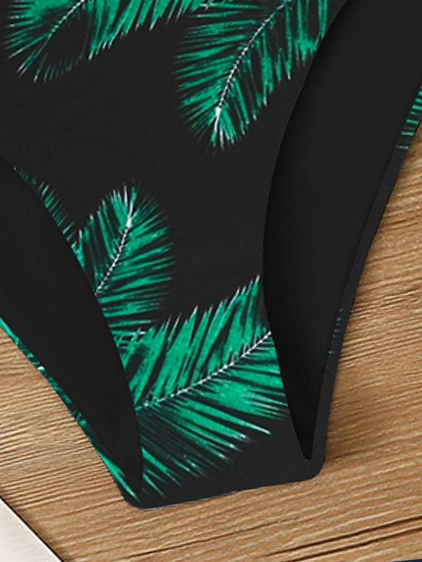 DWUCZĘŚCIOWY STRÓJ KĄPIELOWY tropical print