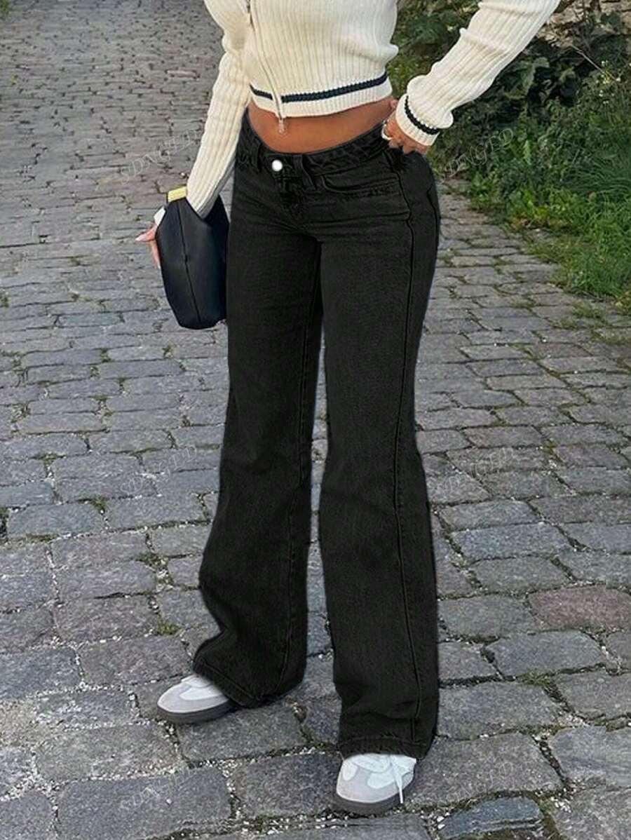CZARNE SPODNIE JEANS