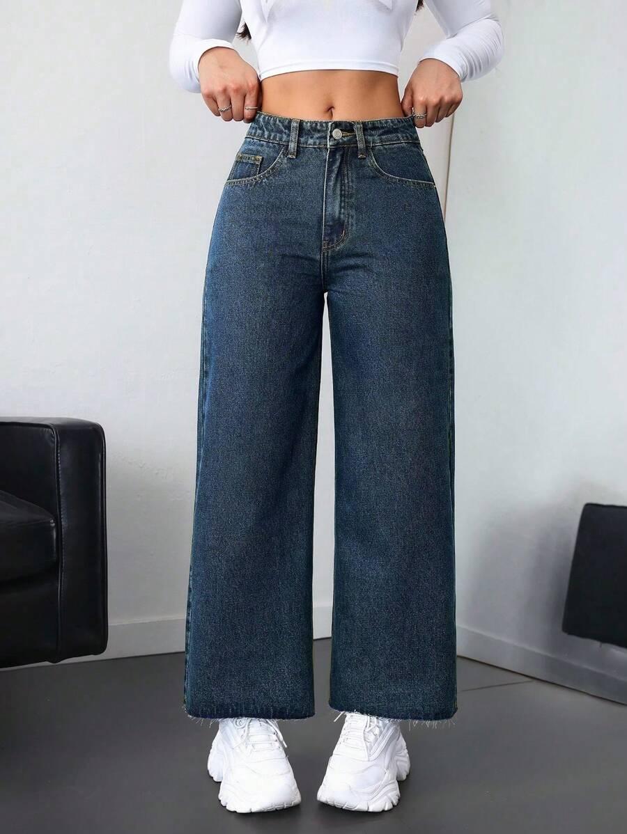 GRANATOWE SPODNIE JEANS