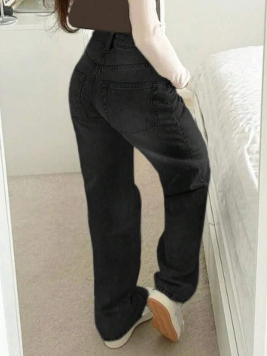CZARNE SPODNIE JEANS