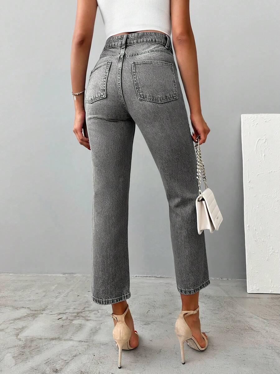SZARE SPODNIE JEANS