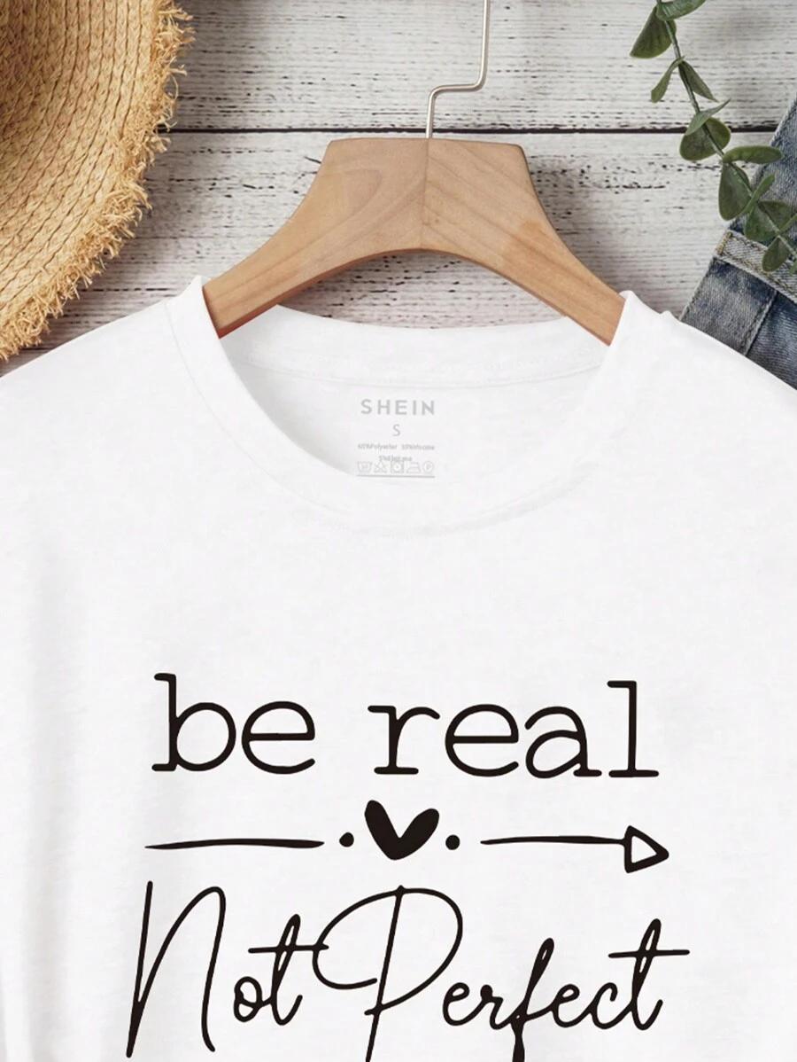 BIAŁY T-SHIRT NAPIS