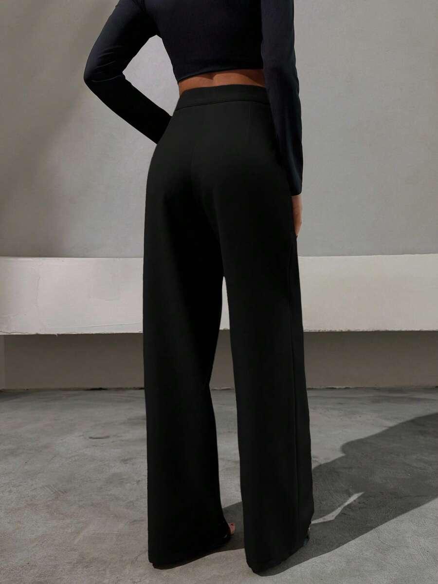 CZARNE ELEGANCKIE SPODNIE 