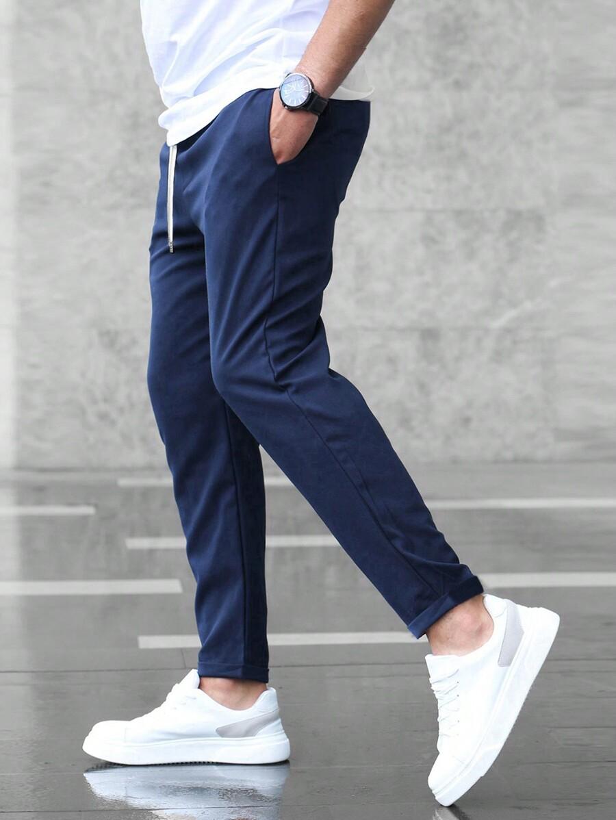GRANATOWE SPODNIE CASUAL