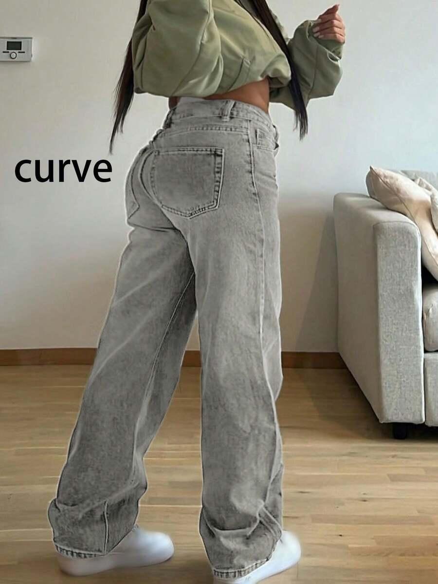 SZARE SPODNIE JEANS 