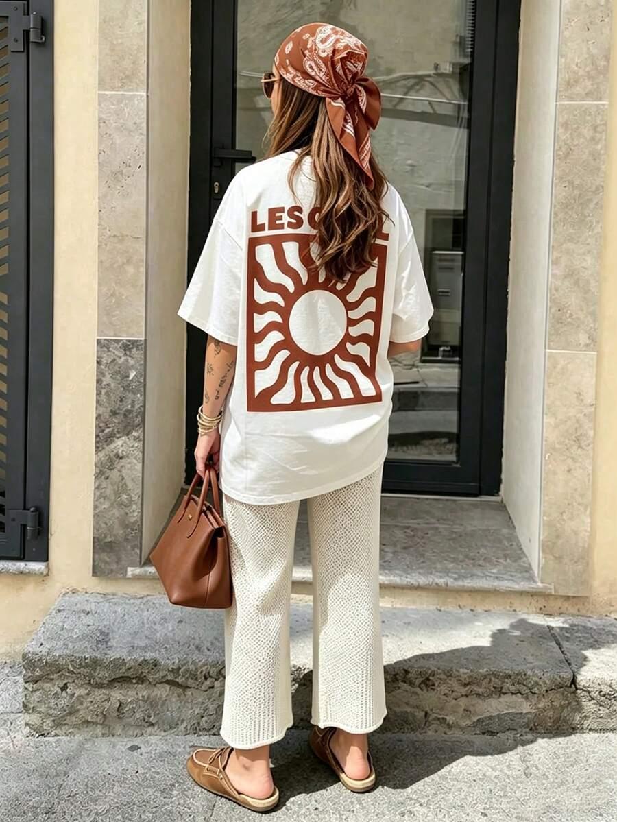 biały t-shirt print