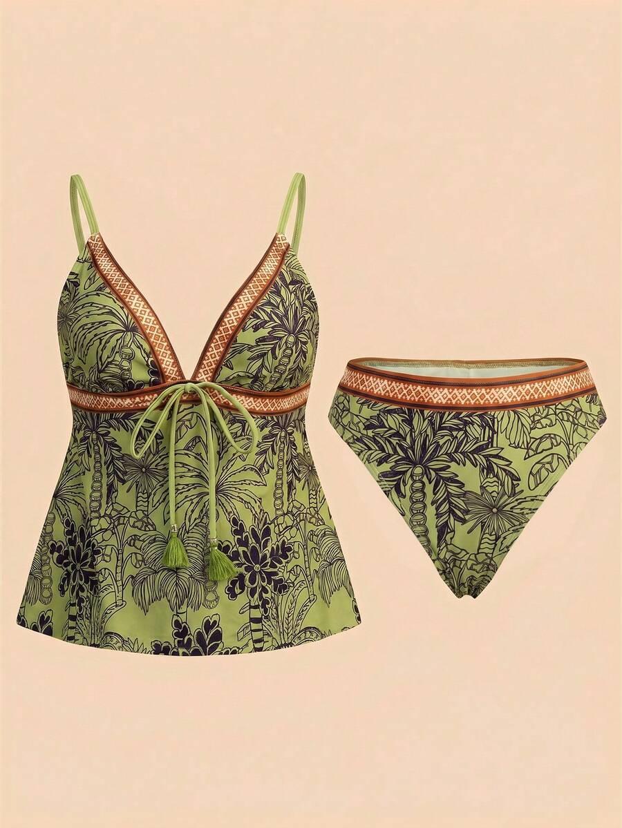 DWUCZĘŚCIOWY STRÓJ KĄPIELOWY TANKINI WZÓR